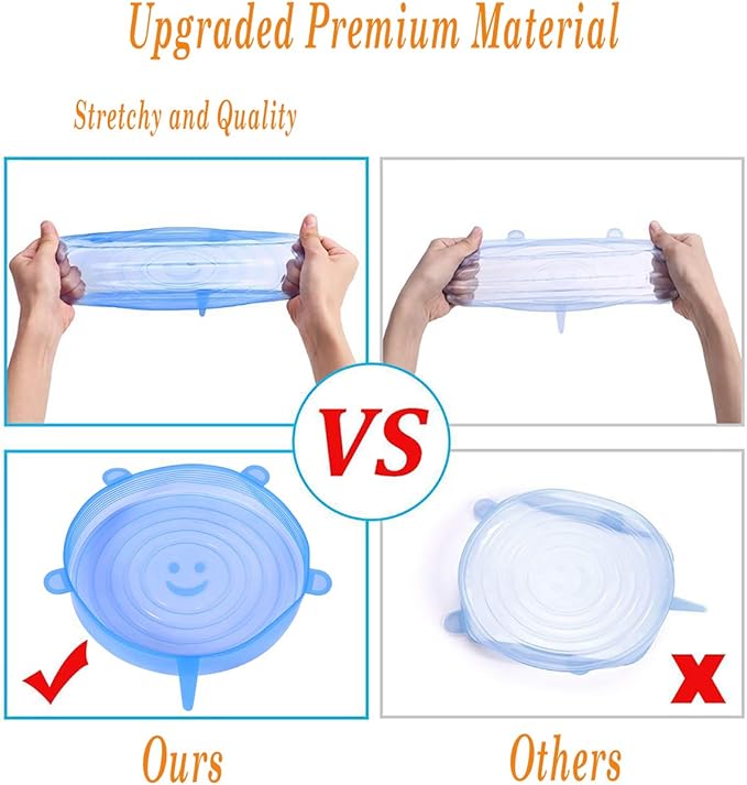 Silicone Stretch Lids (Pack of 6)