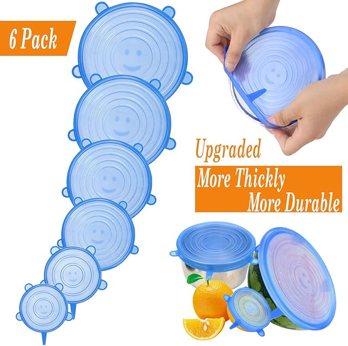 Silicone Stretch Lids (Pack of 6)