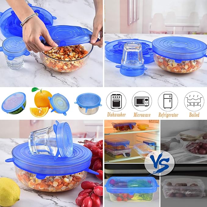 Silicone Stretch Lids (Pack of 6)