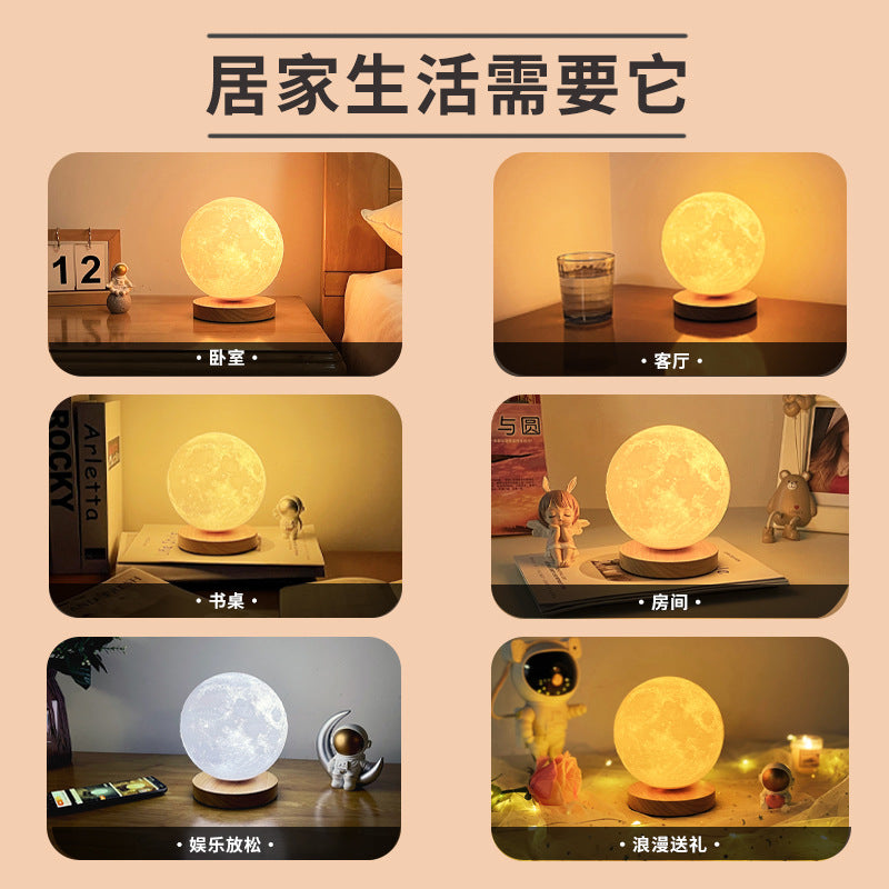 Rotating Moon Lamp Moon Planet Starry Sky Lamp Night Lamp Bedroom Sleep Lamp Bedside Atmosphere Lamp