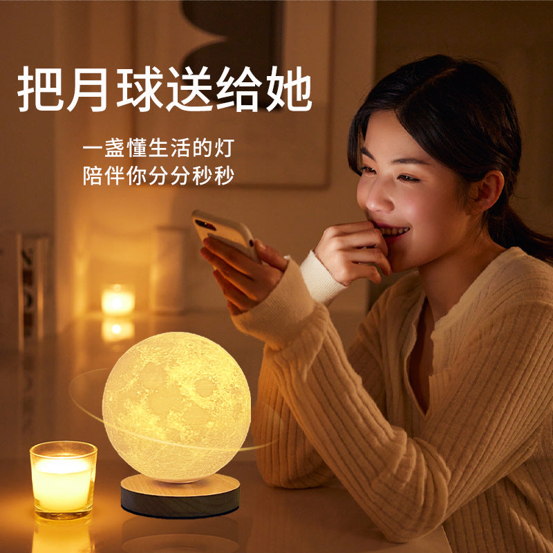 Rotating Moon Lamp Moon Planet Starry Sky Lamp Night Lamp Bedroom Sleep Lamp Bedside Atmosphere Lamp