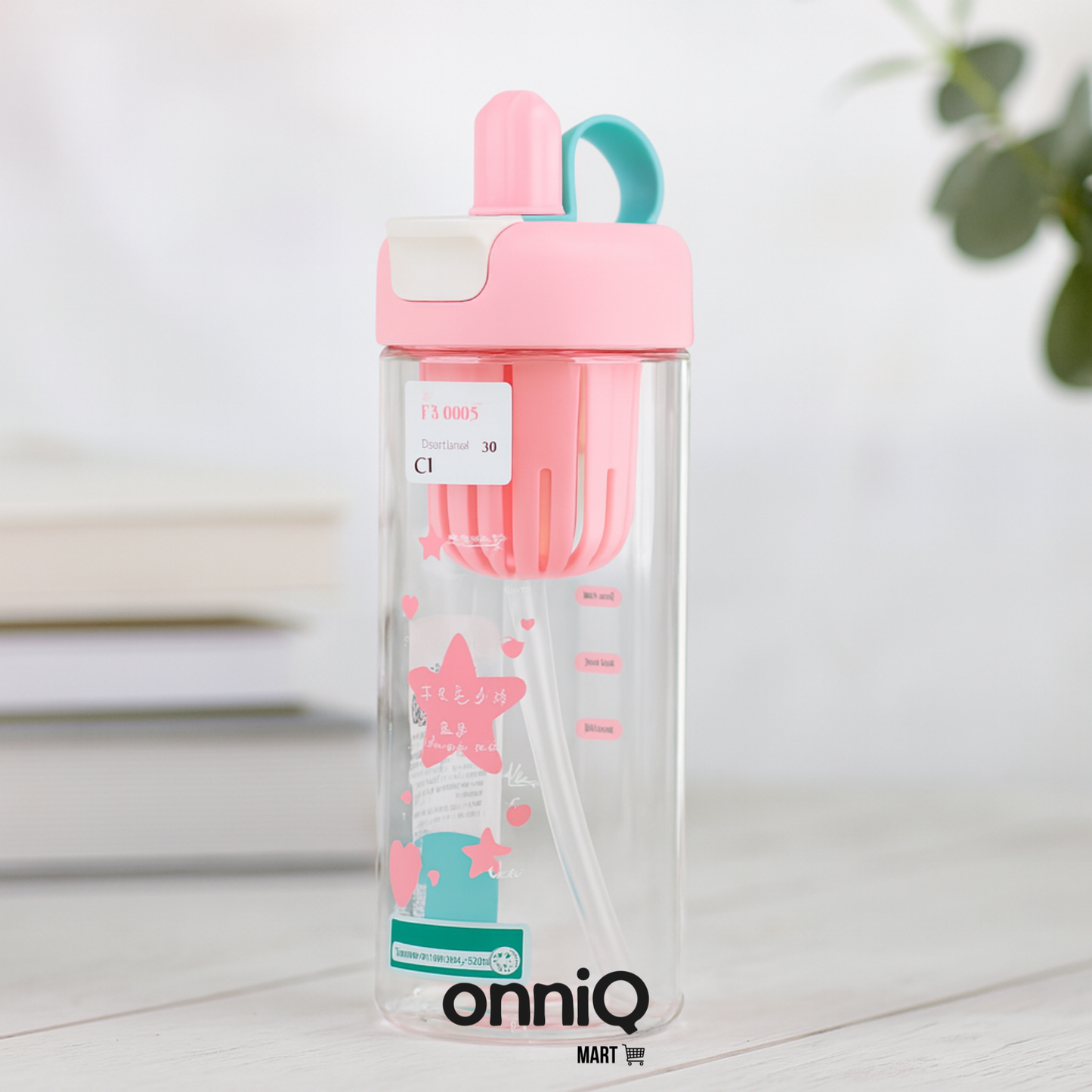 Plastic Water Bottle with Straw
