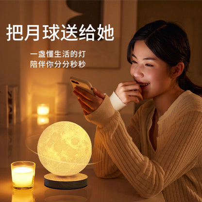 Rotating Moon Lamp Moon Planet Starry Sky Lamp Night Lamp Bedroom Sleep Lamp Bedside Atmosphere Lamp