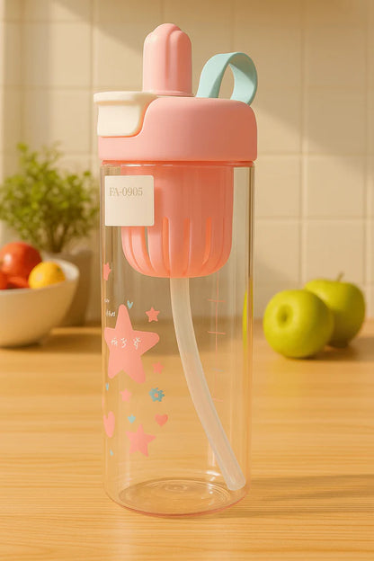 Plastic Water Bottle with Straw